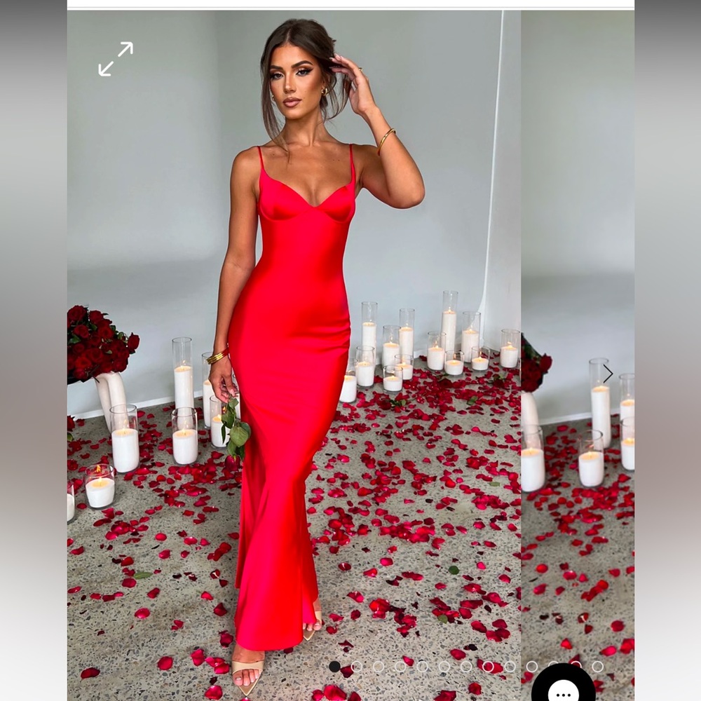 Babyboo Athena Red satin dress